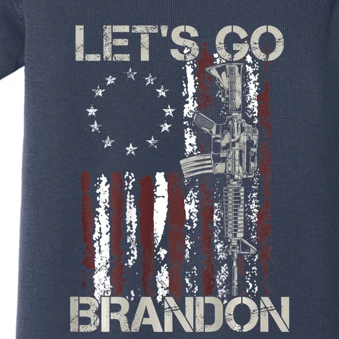 Gun American Flag Patriots Let's Go Brandon Baby Bodysuit