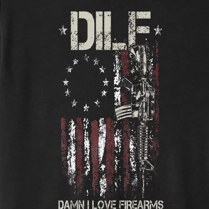 Gun American Flag DILF Damn I Love Firearms ChromaSoft Performance T-Shirt