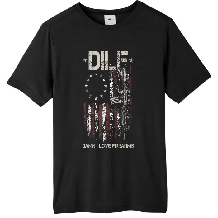 Gun American Flag DILF Damn I Love Firearms ChromaSoft Performance T-Shirt