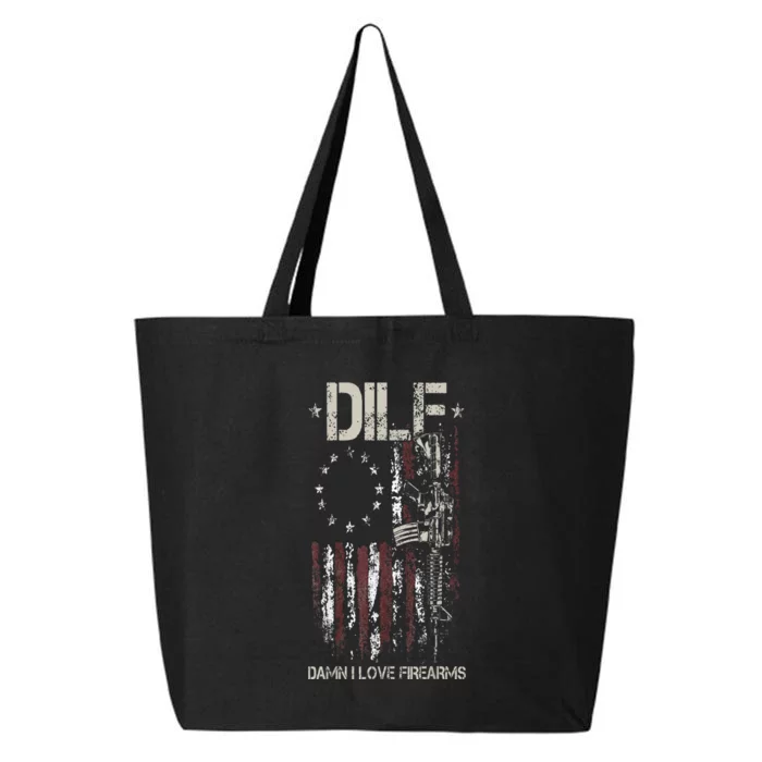 Gun American Flag DILF Damn I Love Firearms 25L Jumbo Tote