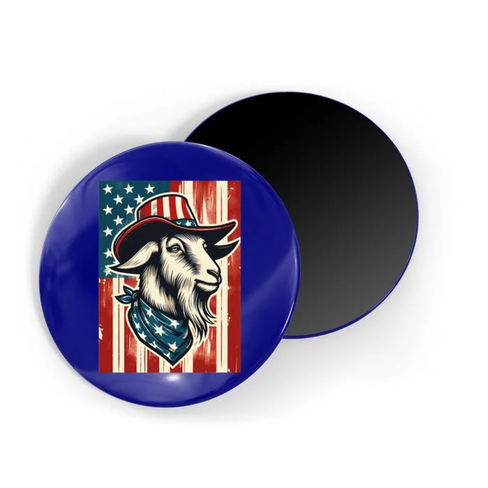 Goat American Farmer Usa Flag 4th Of July Goat Lovers Gift Magnet