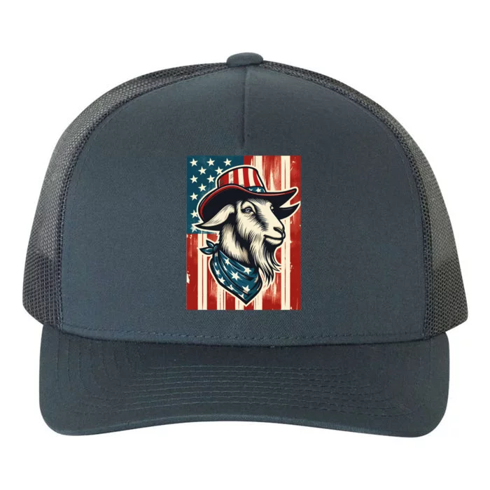 Goat American Farmer Usa Flag 4th Of July Goat Lovers Gift Yupoong Adult 5-Panel Trucker Hat