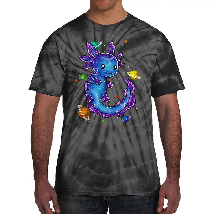 Galaxy Axolotl Funny Goth Space purple blue Japan Tie-Dye T-Shirt