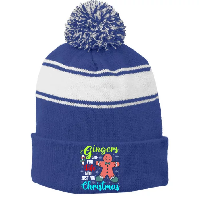 Gingers Are For Life Not Just For Christmas Funny Gift Stripe Pom Pom Beanie