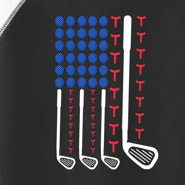 Golf American Flag Golfing Gift For Father's Day Toddler Fine Jersey T-Shirt