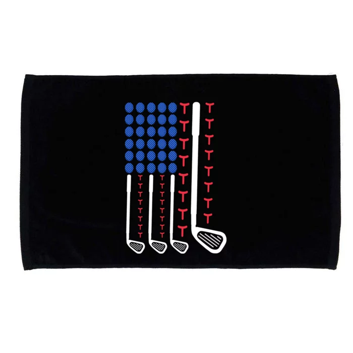 Golf American Flag Golfing Gift For Father's Day Microfiber Hand Towel