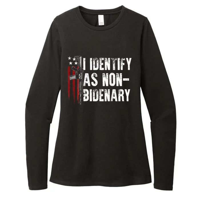 Gun American Flag I Identify As Non Bidenary Womens CVC Long Sleeve Shirt