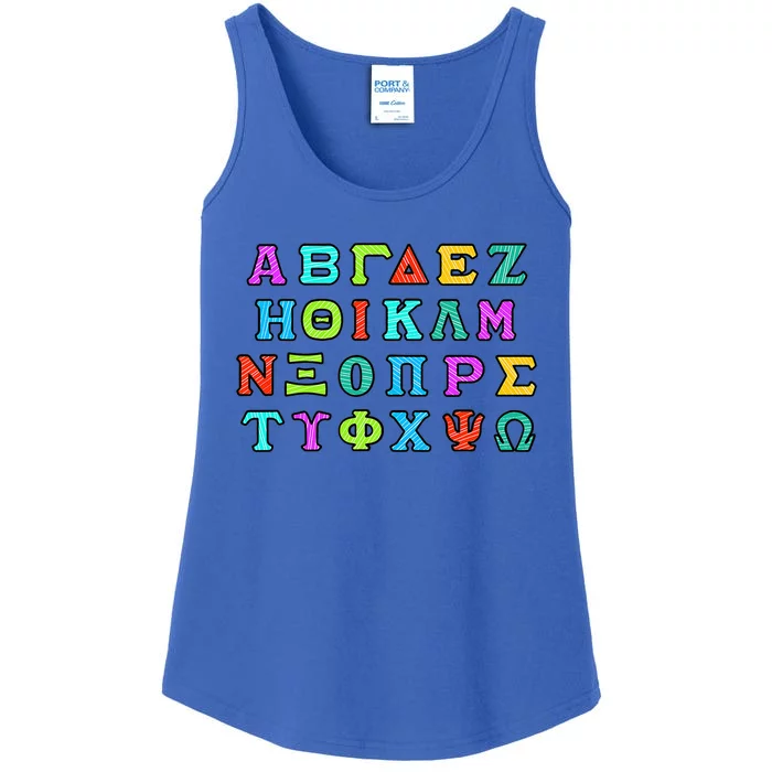 Greek Alphabet For Proud Greece Lover Hellas Ellas Love Ladies Essential Tank