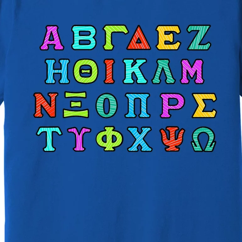 Greek Alphabet For Proud Greece Lover Hellas Ellas Love Premium T-Shirt