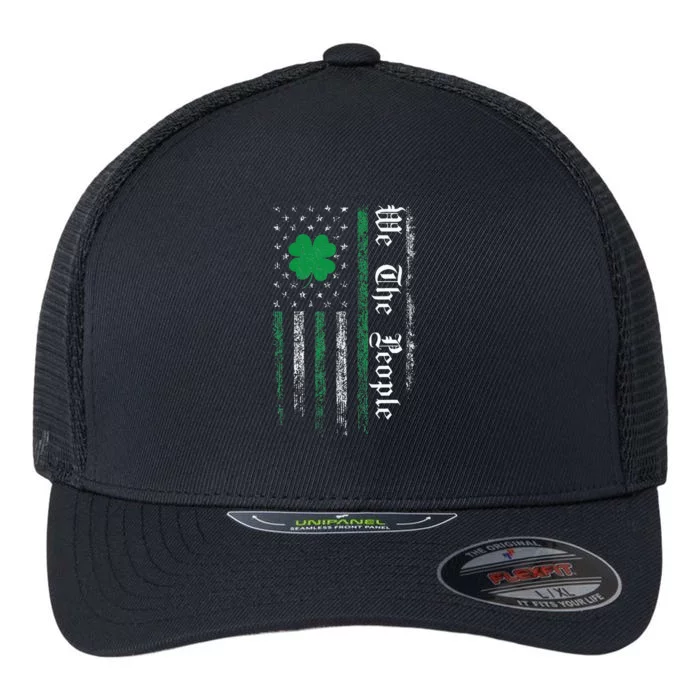 Gun American Flag Patriots We The People St Patricks Day Flexfit Unipanel Trucker Cap