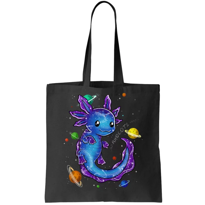 Galaxy Axolotl Funny Goth Space purple blue Japan Tote Bag