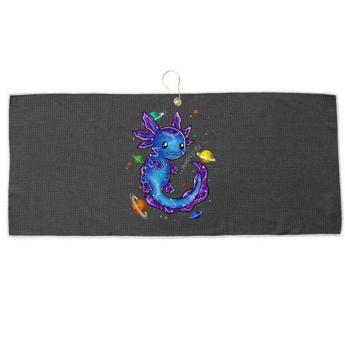 Galaxy Axolotl Funny Goth Space purple blue Japan Large Microfiber Waffle Golf Towel