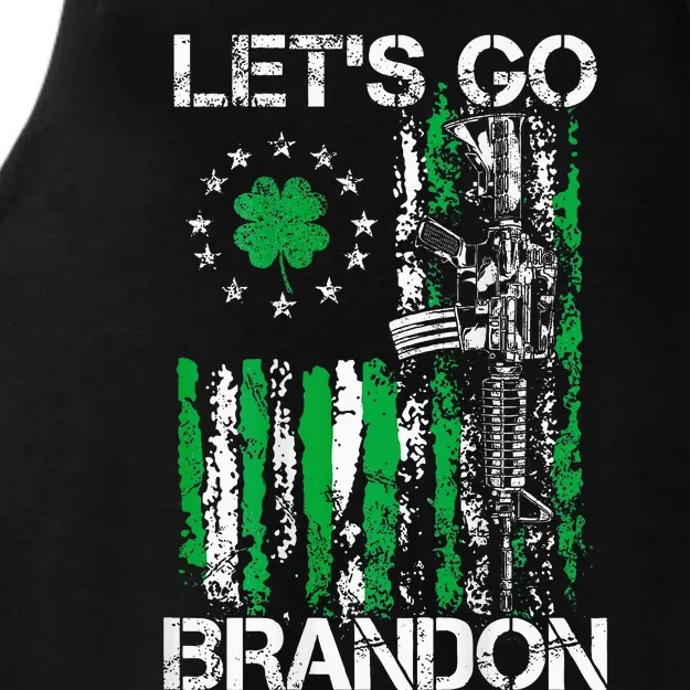 Gun American Flag Patriots LetS Go Brandon St Patricks Day Ladies Tri-Blend Wicking Tank