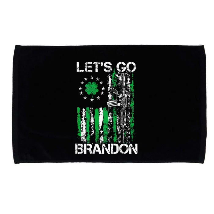 Gun American Flag Patriots LetS Go Brandon St Patricks Day Microfiber Hand Towel