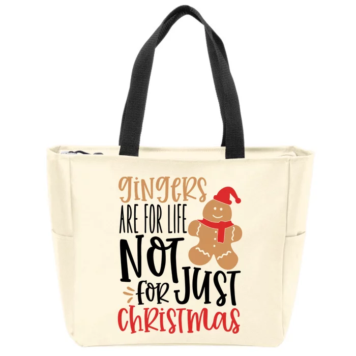 Gingers Are For Life Not Just For Christmas Funny Holiday Gift Zip Tote Bag