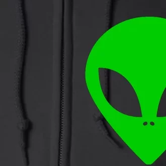 Green Alien Face Green Full Zip Hoodie