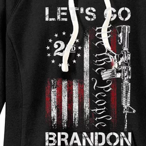 Gun American Flag Patriots Lets Go Brandon Women's Fleece Hoodie