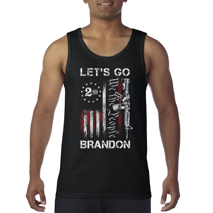 Gun American Flag Patriots Lets Go Brandon Tank Top