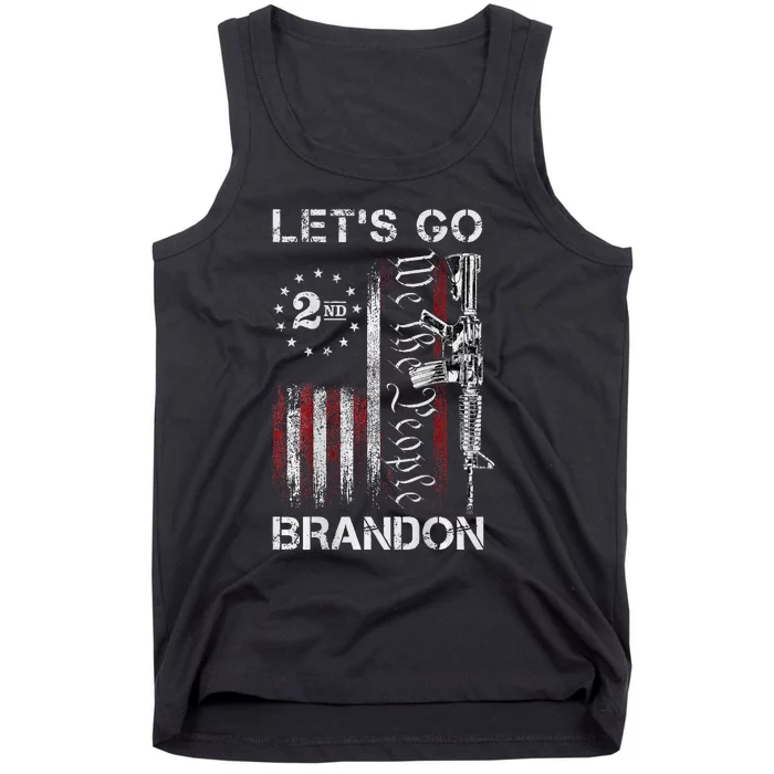 Gun American Flag Patriots Lets Go Brandon Tank Top