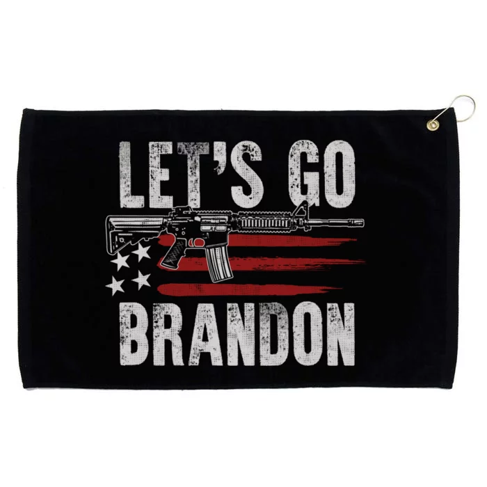 Gun American Flag Patriots Lets Go Brandon (On Back) Grommeted Golf Towel