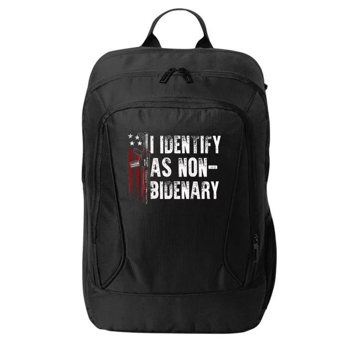 Gun American Flag I Identify As Non Bidenary City Backpack