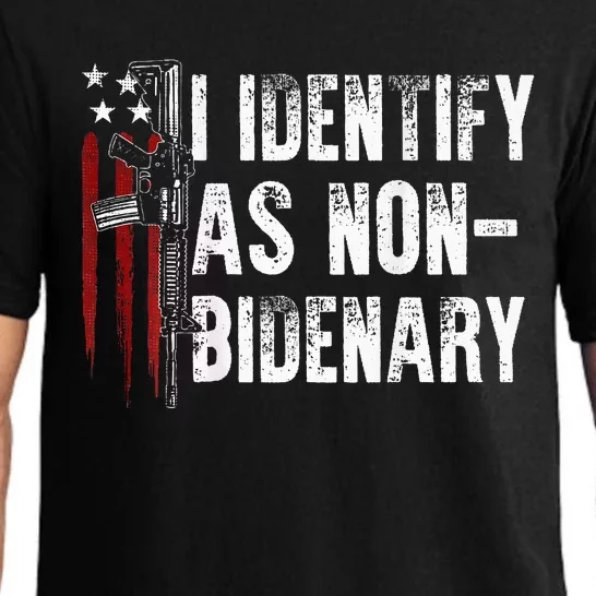 Gun American Flag I Identify As Non Bidenary Pajama Set