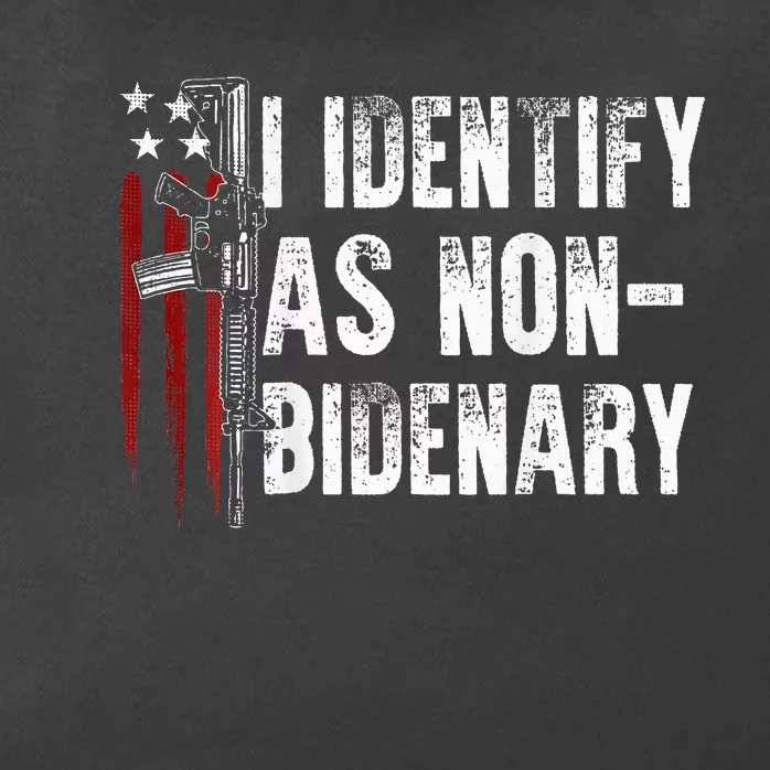 Gun American Flag I Identify As Non Bidenary Zip Tote Bag