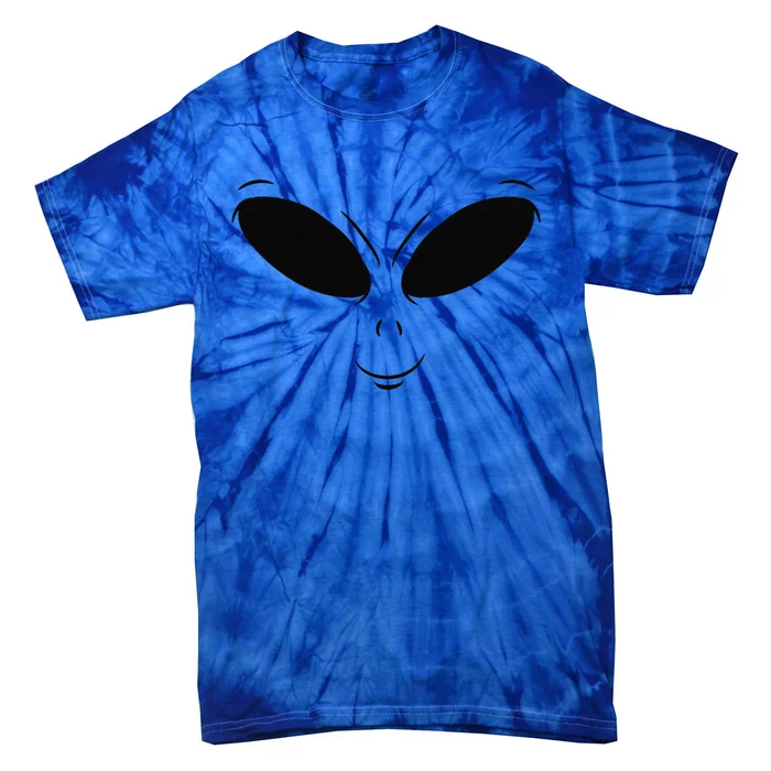 Green Alien Face Halloween Cosmic Galaxy Lazy DIY Costume Tie-Dye T-Shirt