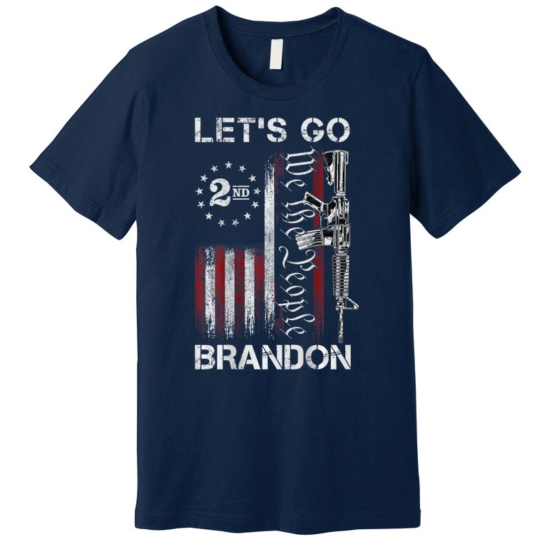 Gun American Flag Patriots Let's Go Brandon Premium T-Shirt