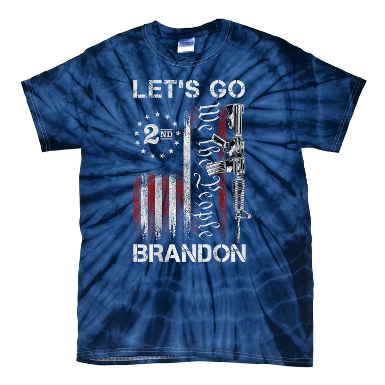 Gun American Flag Patriots Let's Go Brandon Tie-Dye T-Shirt