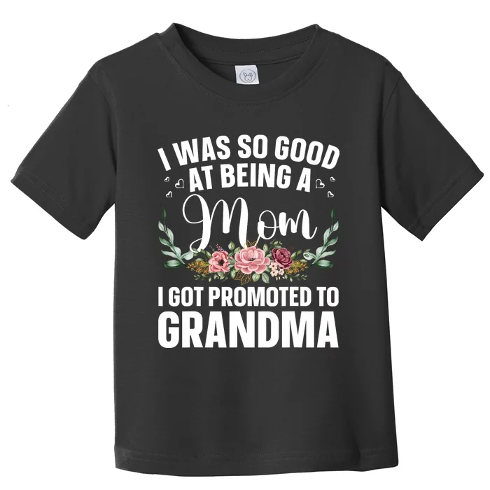 Grandma Art For Mom Women Grandmother Promoted To Grandma Toddler T-Shirt