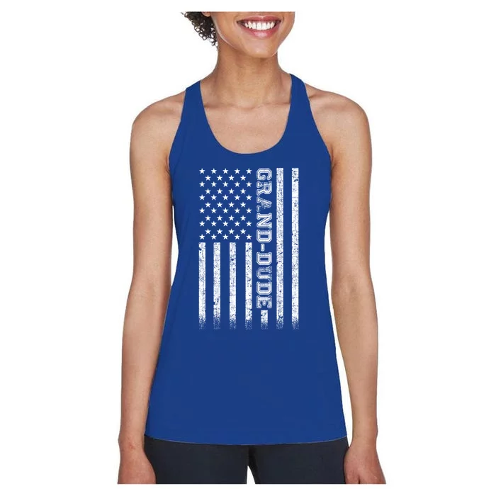 Granddude American Flag Great Gift Women's Racerback Tank