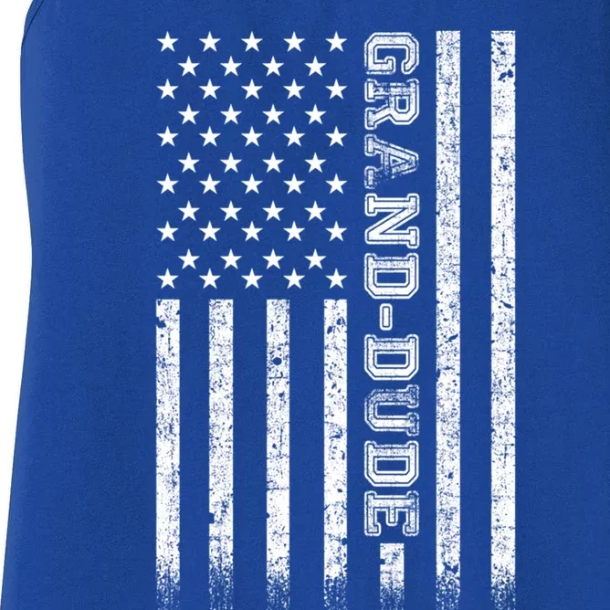 Granddude American Flag Great Gift Women's Racerback Tank