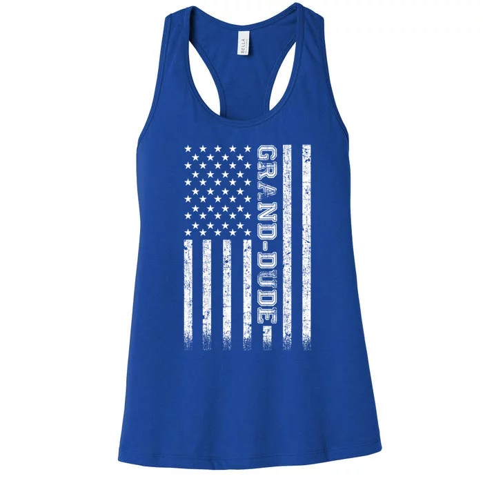 Granddude American Flag Great Gift Women's Racerback Tank