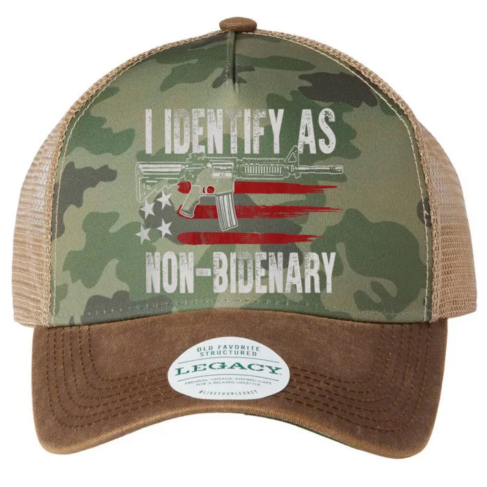 Gun American Flag I Identify As NonBidenary Legacy Tie Dye Trucker Hat