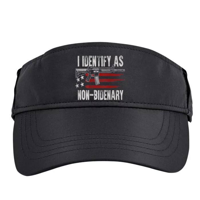 Gun American Flag I Identify As NonBidenary Adult Drive Performance Visor