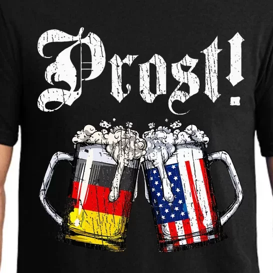 German American Flag Prost Beer Oktoberfest Pajama Set