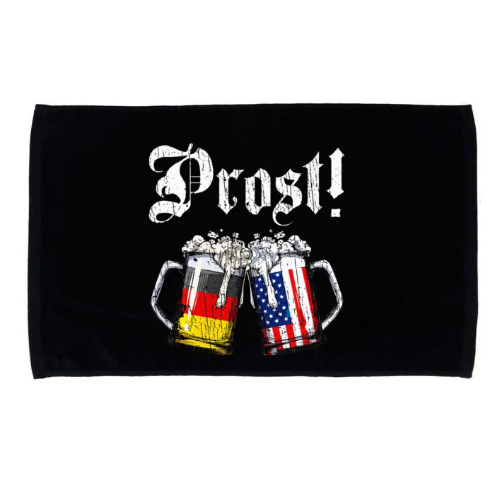 German American Flag Prost Beer Oktoberfest Microfiber Hand Towel