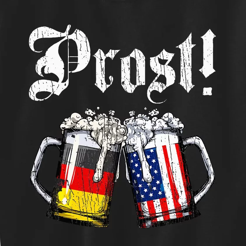 German American Flag Prost Beer Oktoberfest Kids Sweatshirt