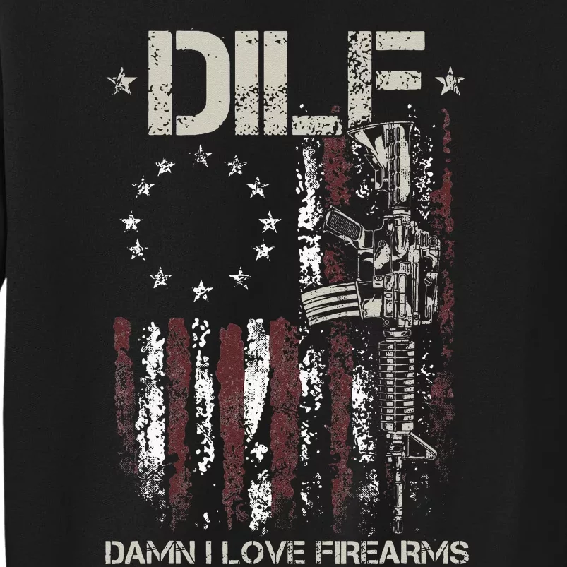 Gun American Flag DILF Damn I Love Firearms Sweatshirt