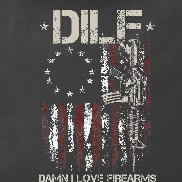 Gun American Flag DILF Damn I Love Firearms Zip Tote Bag