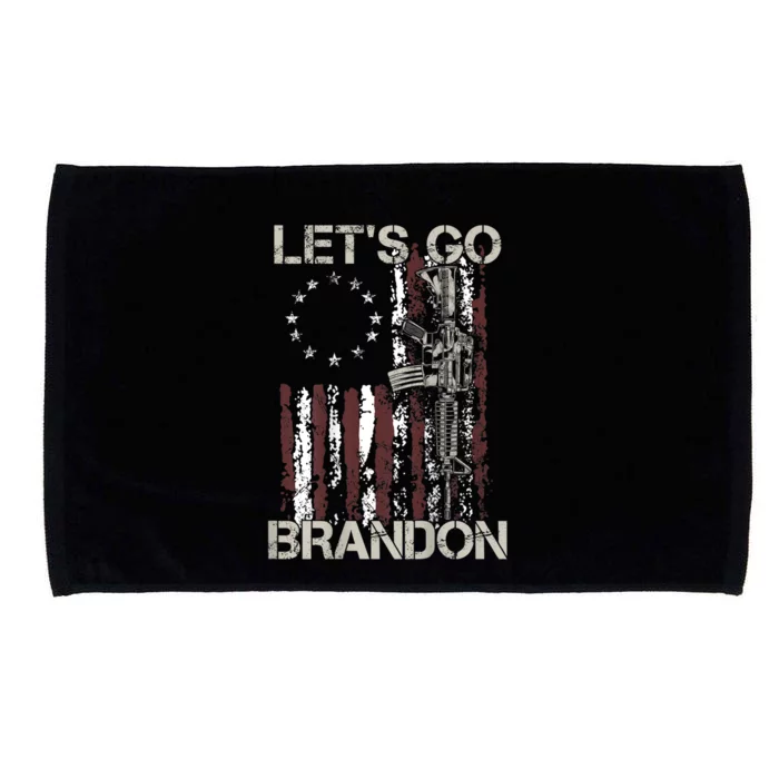 Gun American Flag Patriots LetS Go Brandon Gift Microfiber Hand Towel