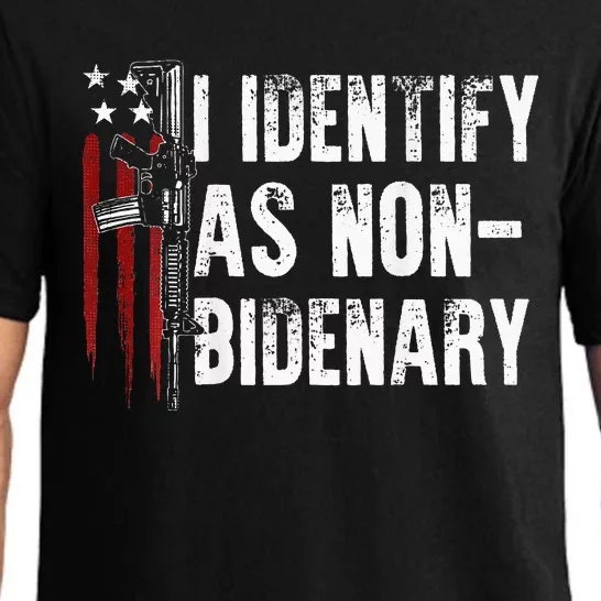 Gun American Flag I Identify As Non Bidenary Pajama Set