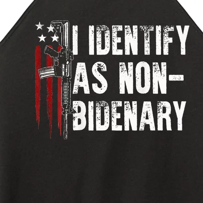 Gun American Flag I Identify As Non Bidenary Women’s Perfect Tri Rocker Tank