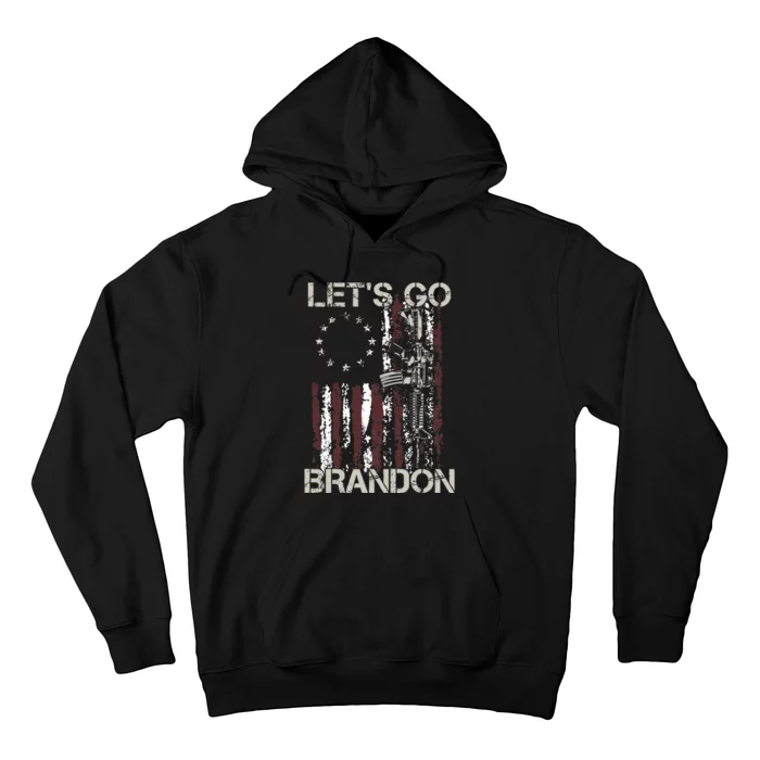 Gun American Flag Patriots Lets Go Brandon Hoodie