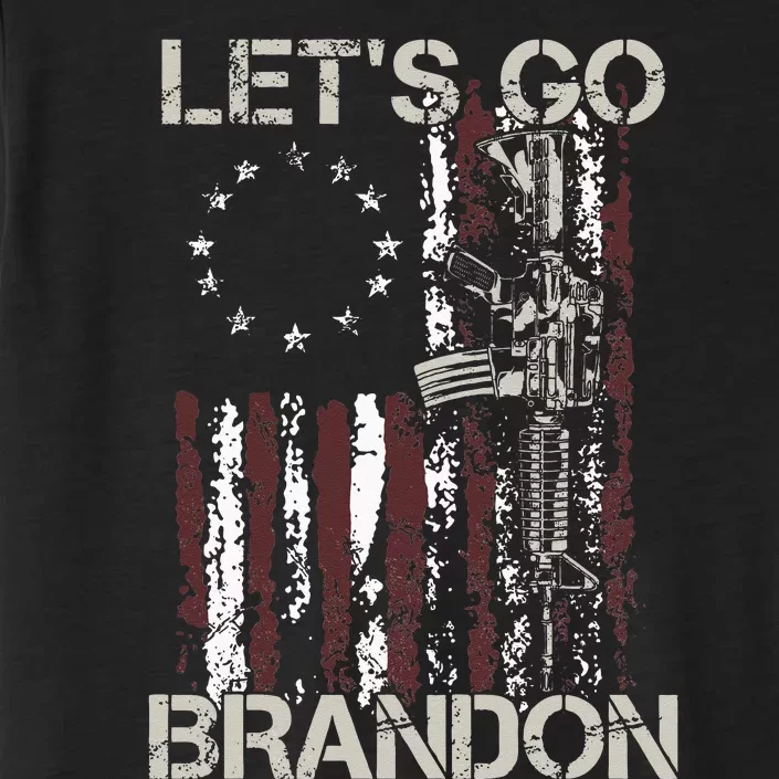 Gun American Flag Patriots Lets Go Brandon ChromaSoft Performance T-Shirt