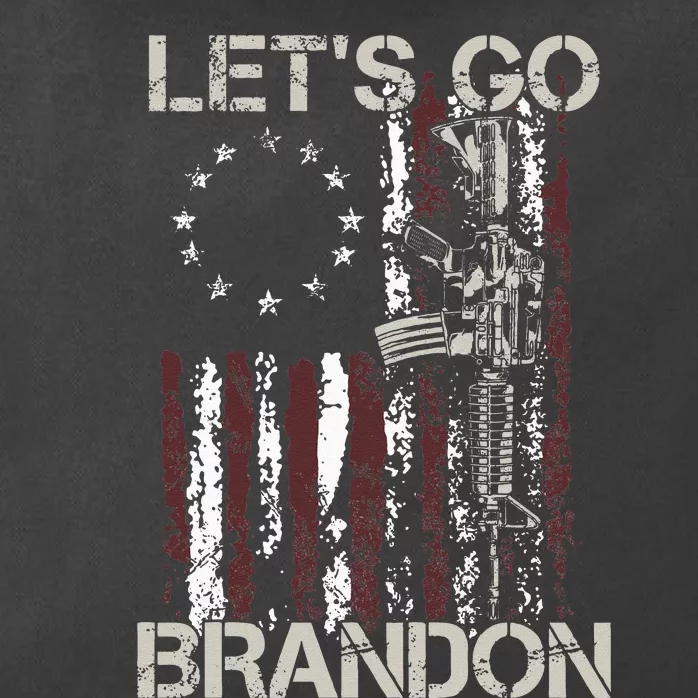 Gun American Flag Patriots Lets Go Brandon Zip Tote Bag