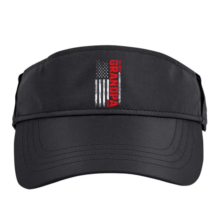 Grandpa American Flag On Back Best Grandpa Ever Adult Drive Performance Visor