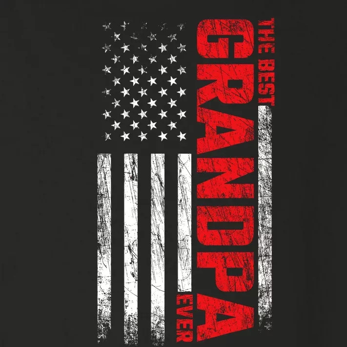 Grandpa American Flag On Back Best Grandpa Ever Toddler Long Sleeve Shirt