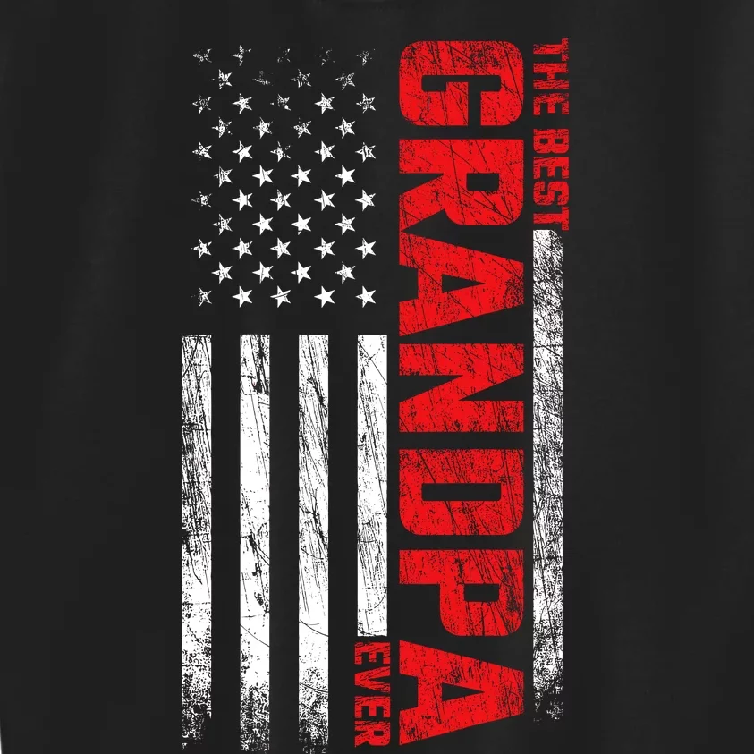 Grandpa American Flag On Back Best Grandpa Ever Kids Sweatshirt